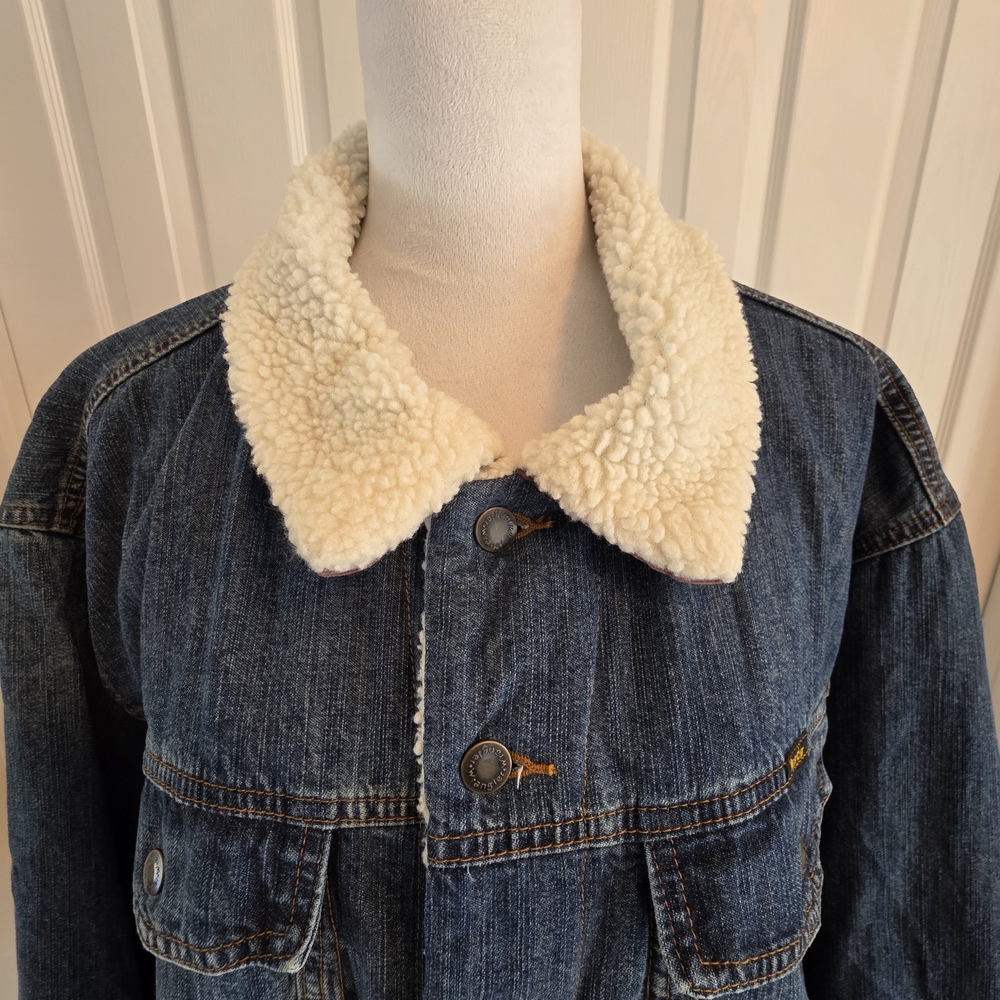 Vintage Wrangler Authentic Western Denim Sherpa Lined Jacket- Mens XXL - Picture 6 of 16